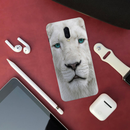 White Lion Portrait Pattern Mobile Case Cover For Oneplus 6t