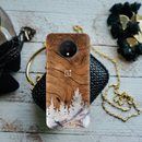 Wood Surface and Snowflakes Pattern Mobile Case Cover For Oneplus 7t