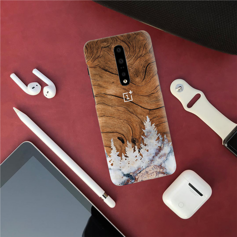 Wood Surface and Snowflakes Pattern Mobile Case Cover For Oneplus 7 pro