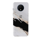 Black Patch White Marble Pattern Mobile Case Cover For Oneplus 7t