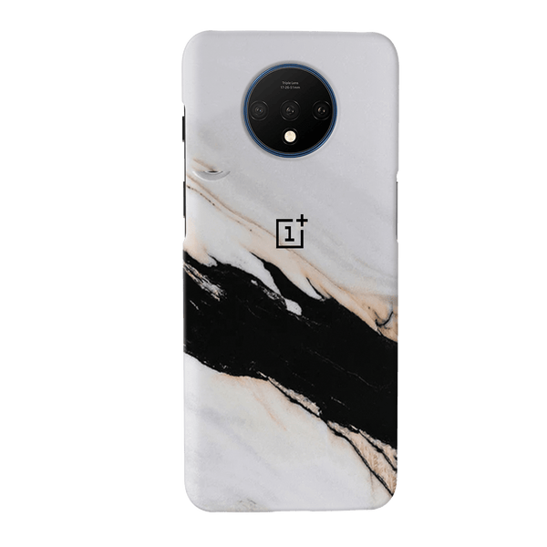 Black Patch White Marble Pattern Mobile Case Cover For Oneplus 7t
