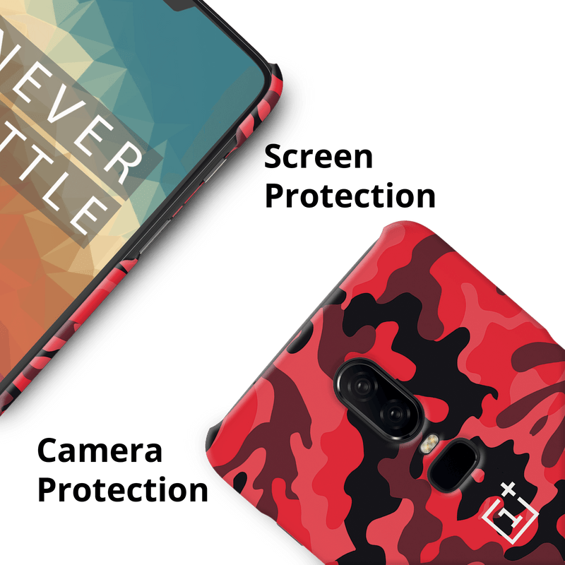 Military Red Camo Pattern Mobile Case Cover For Oneplus 6