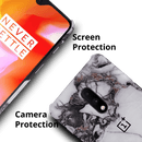 White & Black Marble Pattern Mobile Case Cover For Oneplus 7