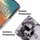 White & Black Marble Pattern Mobile Case Cover For Oneplus 6