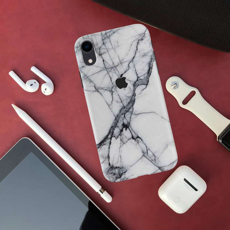 Light Grey Marble Pattern Mobile Case Cover For Iphone XR