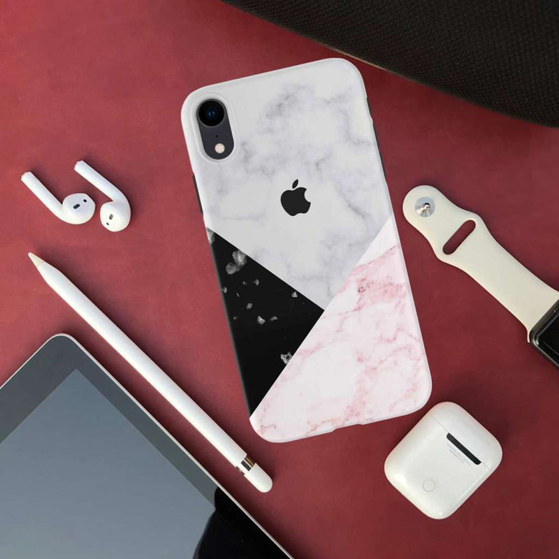 Pink Black & White Marble Pattern Mobile Case Cover For Iphone XR