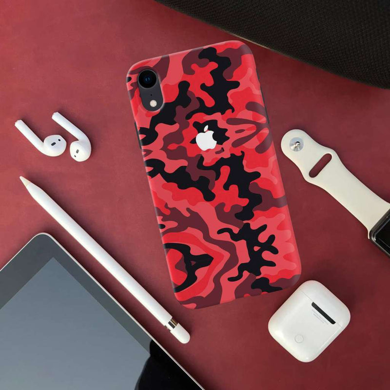Military Red Camo Pattern Mobile Case Cover For Iphone XR