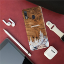 Wood Surface and Snowflakes Pattern Mobile Case Cover For Galaxy A20