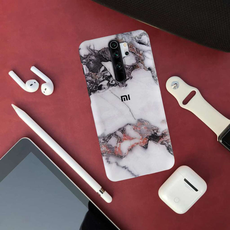 White & Black Marble Pattern Mobile Case Cover For Redmi Note 8 Pro