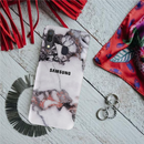 White & Black Marble Pattern Mobile Case Cover For Galaxy A30