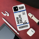 Flying to New Delhi Flight Ticket Mobile Case For Iphone 11