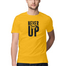 Never Give Up Printed Round Neck Men Tshirts