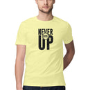 Never Give Up Printed Round Neck Men Tshirts