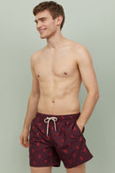 Dazzelz Burgundy Lobsters Swim Short For Men