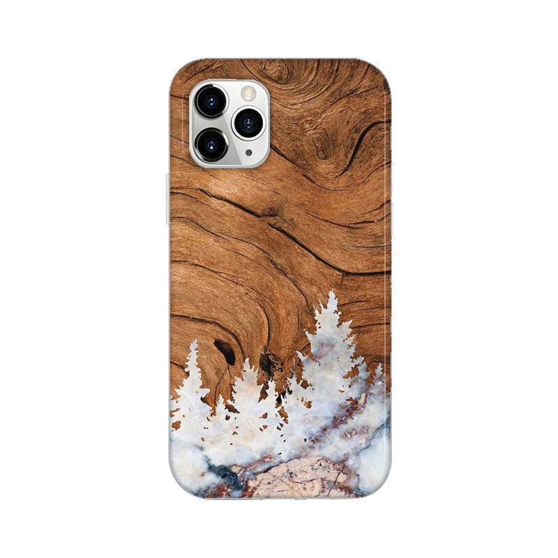 Wood Surface and Snowflakes Mobile Case Cover