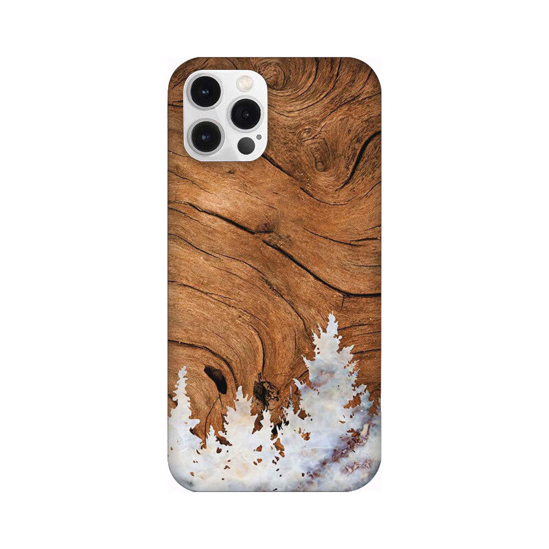 Wood Surface and Snowflakes Mobile Case Cover for iPhone 12/ iPhone 12 Mini/ iPhone 12 Pro/ iPhone 12 Pro Max