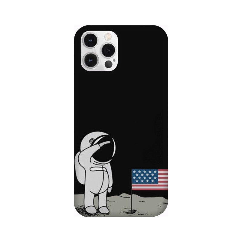 USA Astronaut Pattern Mobile Case Cover for iPhone 12/ iPhone 12 Mini/ iPhone 12 Pro/ iPhone 12 Pro Max