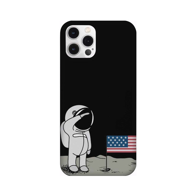 USA Astronaut Pattern Mobile Case Cover for iPhone 12/ iPhone 12 Mini/ iPhone 12 Pro/ iPhone 12 Pro Max