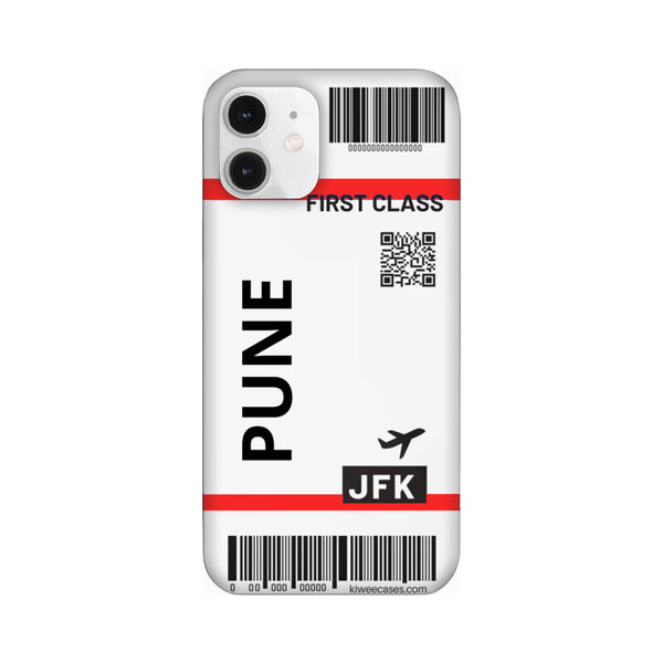 Flying to Pune Flight Ticket Pattern Mobile Case Cover for iPhone 12/ iPhone 12 Mini/ iPhone 12 Pro/ iPhone 12 Pro Max