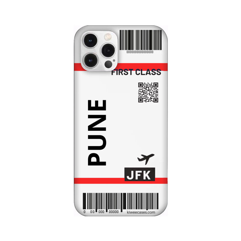 Flying to Pune Flight Ticket Pattern Mobile Case Cover for iPhone 12/ iPhone 12 Mini/ iPhone 12 Pro/ iPhone 12 Pro Max