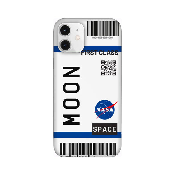 Flying to Moon Flight Ticket Pattern Mobile Cover for iPhone 12/ iPhone 12 Mini/ iPhone 12 Pro/ iPhone 12 Pro Max