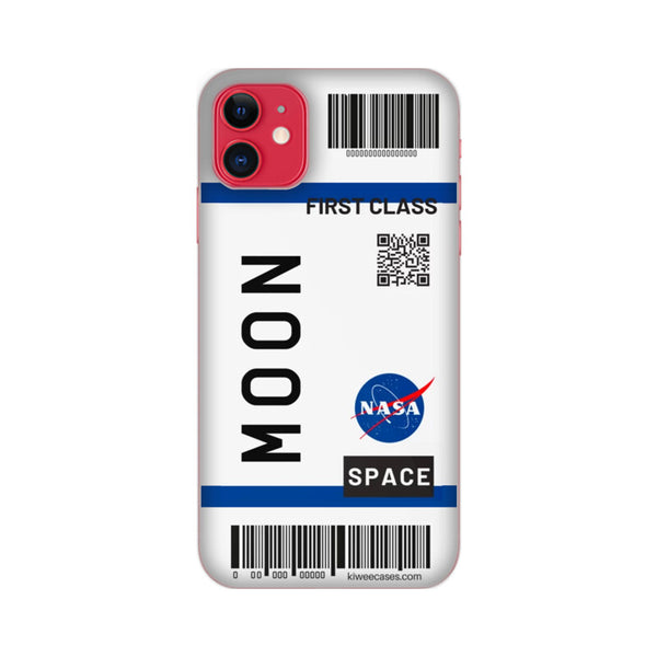 Flying to Moon Flight Ticket Pattern Mobile Cover for iPhone 11/ iPhone 11 Pro/ iPhone 11 Pro Max