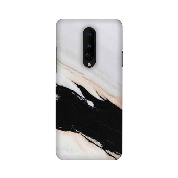 Black Patch White Marble Pattern Mobile Case Cover for OnePlus 8/ OnePlus 8 Pro