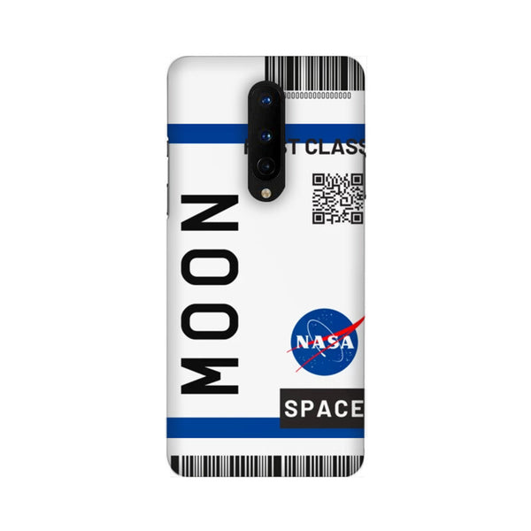 Flying to Moon Flight Ticket Pattern Mobile Cover for OnePlus 8/ OnePlus 8 Pro