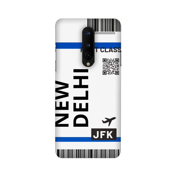 Flying to New Delhi Flight Ticket Pattern Mobile Case Cover for OnePlus 8/ OnePlus 8 Pro
