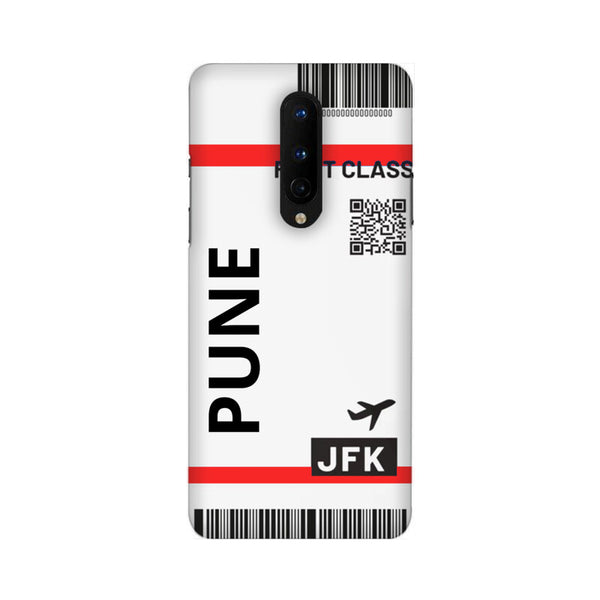 Flying to Pune Flight Ticket Pattern Mobile Case Cover for OnePlus 8/ OnePlus 8 Pro