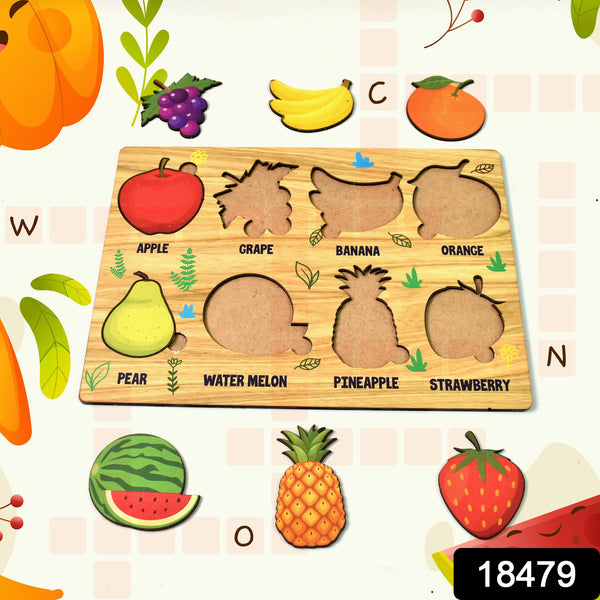 Fruit-Filled Fun! Educational Wooden Puzzle for Toddlers & Kids