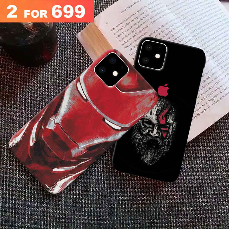  Iron Man & Beard Old Man Mobile Case Combo For IPhone 11  (Pack of 2)