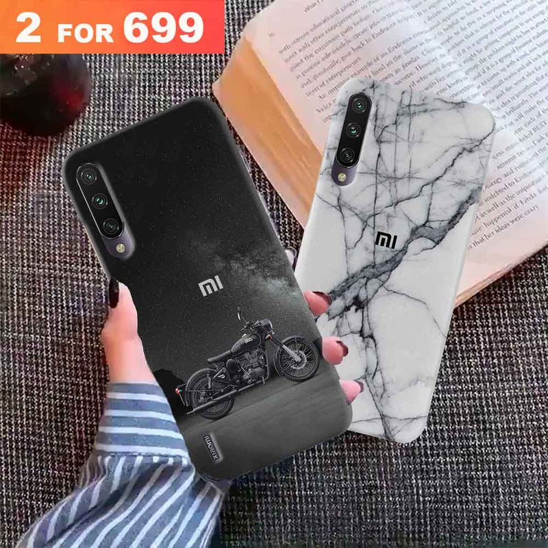 Combo Offer On Biker And Marble Pattern Mobile Case For Redmi A3 ( Pack Of 2 )