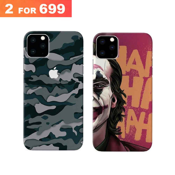 Combo Offer On Black And White Joker And Marble Pattern Mobile Case For IPhone 11 Pro ( Pack Of 2 )