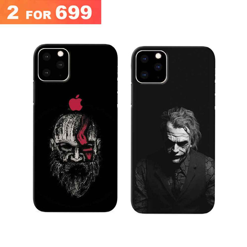 Combo Offer On Biker And Green Camo Pattern Mobile Case For IPhone 11 Pro  ( Pack Of 2 )