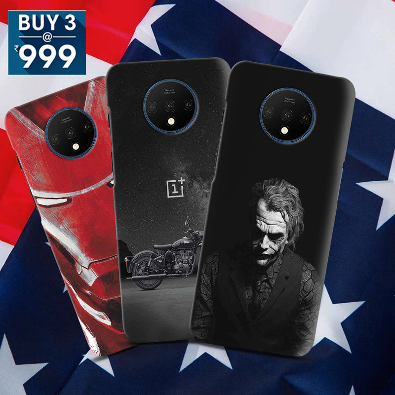 Combo Offer On Joker, Biker, Joker And Iron Man Pattern Mobile Case For Oneplus 7T  ( Pack Of 3 )