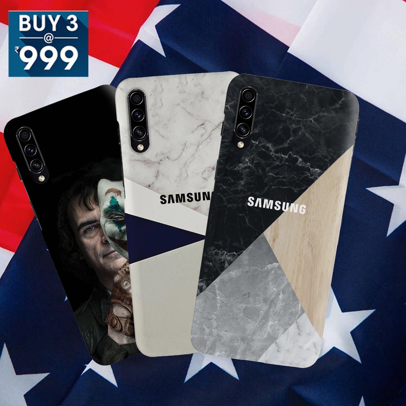 Combo Offer On Joker, And Marble With Colours Pattern Mobile Case For Galaxy A30S ( Pack Of 3 )
