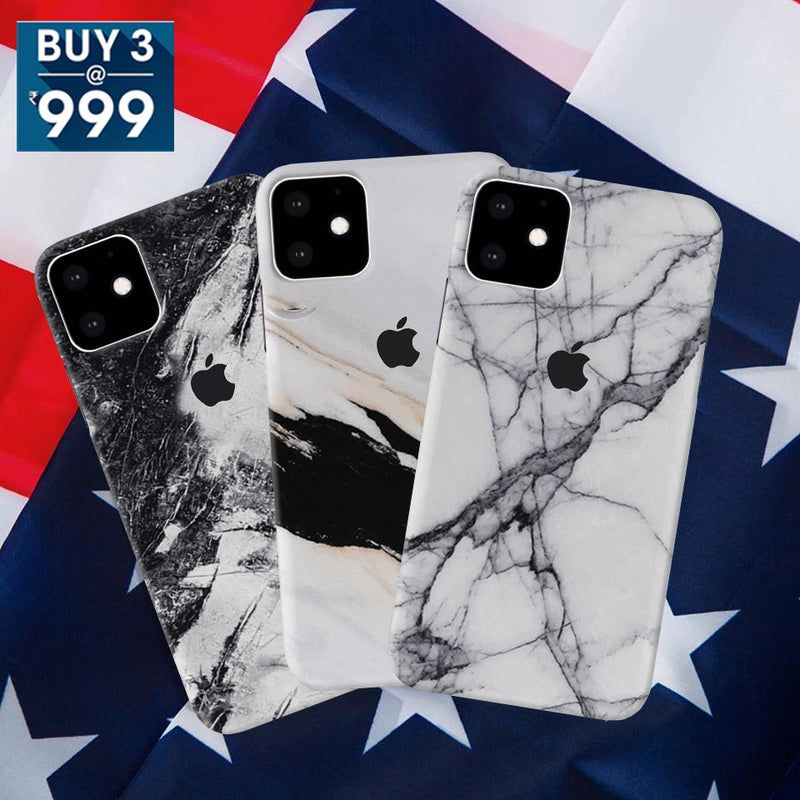 Combo Offer On Natural Marble Pattern Mobile Case For iPhone 11 Pro ( Pack Of 3 )