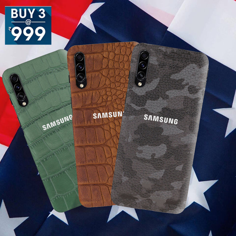 Combo Offer On Brown Design, Camo And Green Boxes Pattern Mobile Case For Galaxy A70 ( Pack Of 3 )