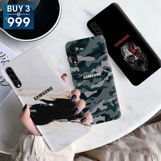 Combo Offer On Natural Marble, Beard And Green Camo Pattern Mobile Case For Galaxy A30S ( Pack Of 3 )