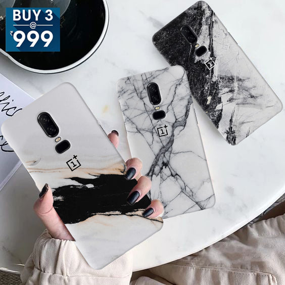 Combo Offer On Natural Marble Pattern Mobile Case For Oneplus 6 ( Pack Of 3 )
