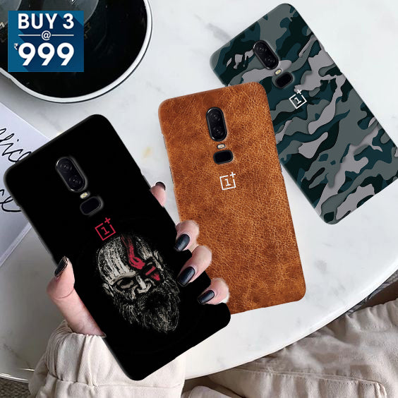 Combo Offer On Beard, Deasert And Military Camo Pattern Mobile Case For Oneplus 6 ( Pack Of 3 )