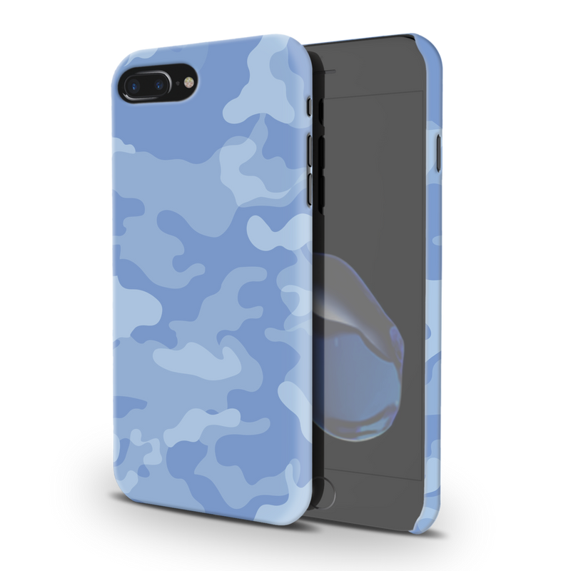 Blue and White Camouflage Printed Slim Cases and Cover for iPhone 7 Plus