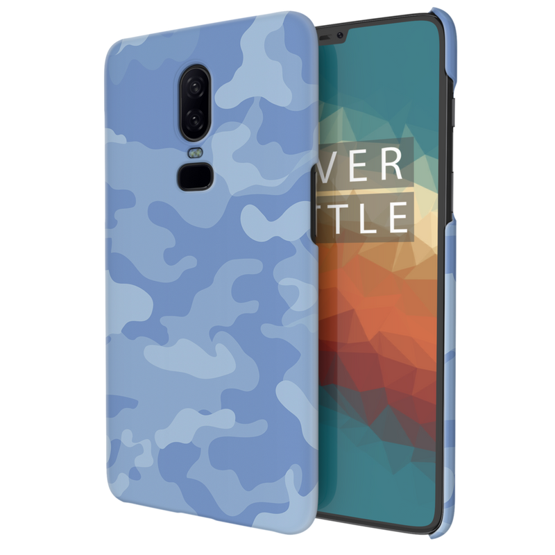 Blue and White Camouflage Printed Slim Cases and Cover for OnePlus 6