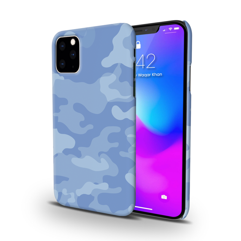 Blue and White Camouflage Printed Slim Cases and Cover for iPhone 11 Pro Max
