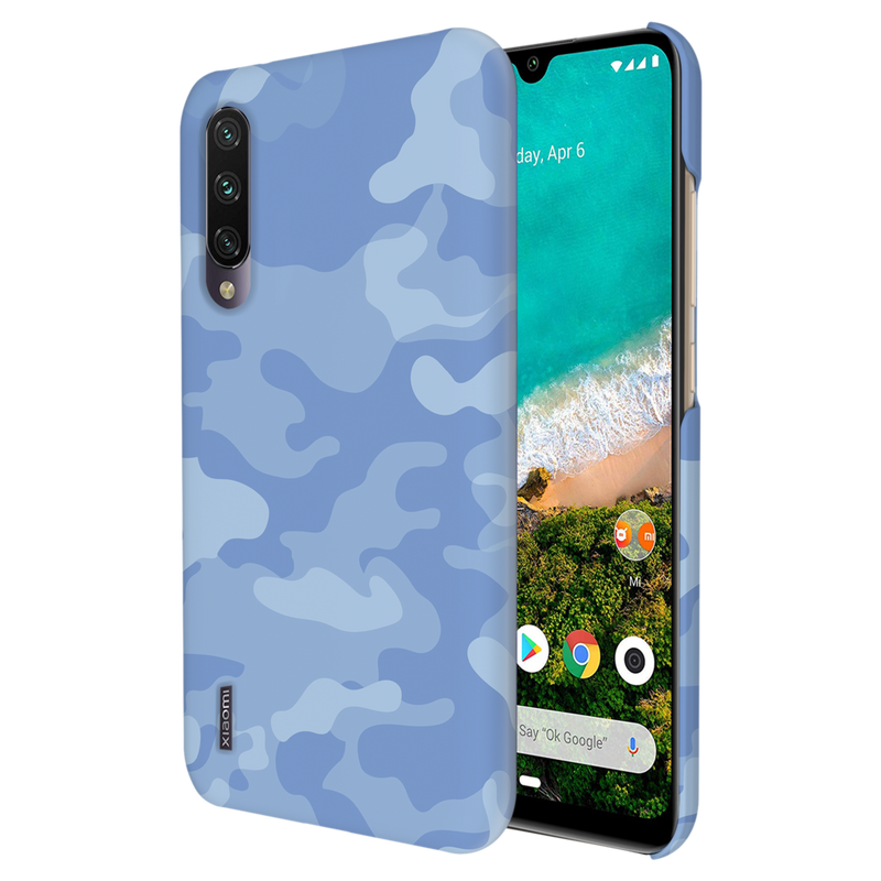 Blue and White Camouflage Printed Slim Cases and Cover for Redmi A3
