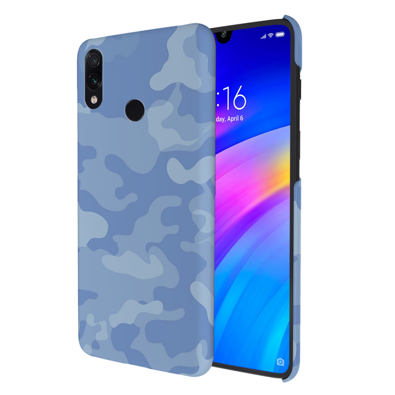 Blue and White Camouflage Printed Slim Cases and Cover for Redmi Note 7 Pro