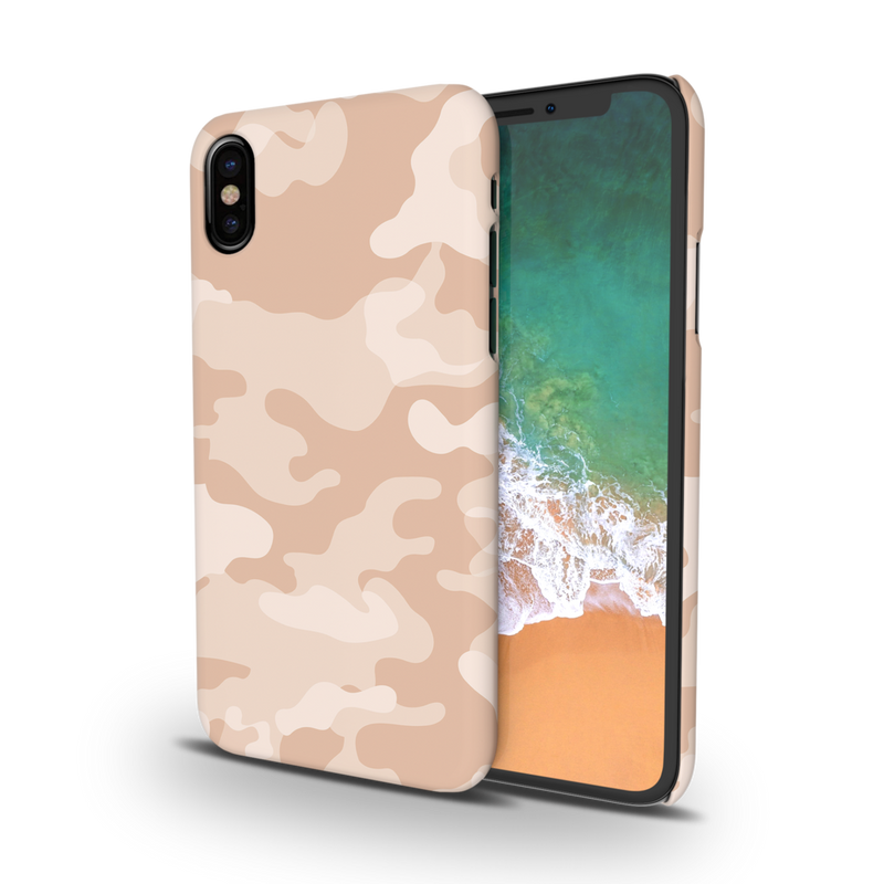 Cream and White Camouflage Printed Slim Cases and Cover for iPhone XS