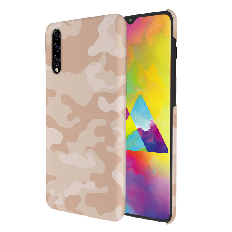 Cream and White Camouflage Printed Slim Cases and Cover for Galaxy A70