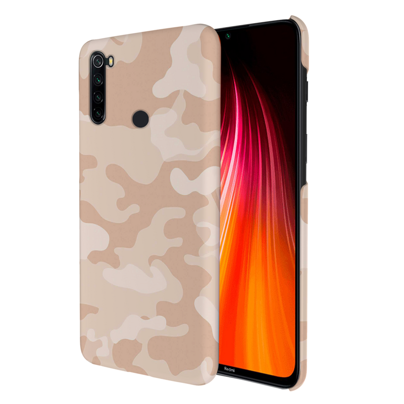 Cream and White Camouflage Printed Slim Cases and Cover for Redmi Note 8
